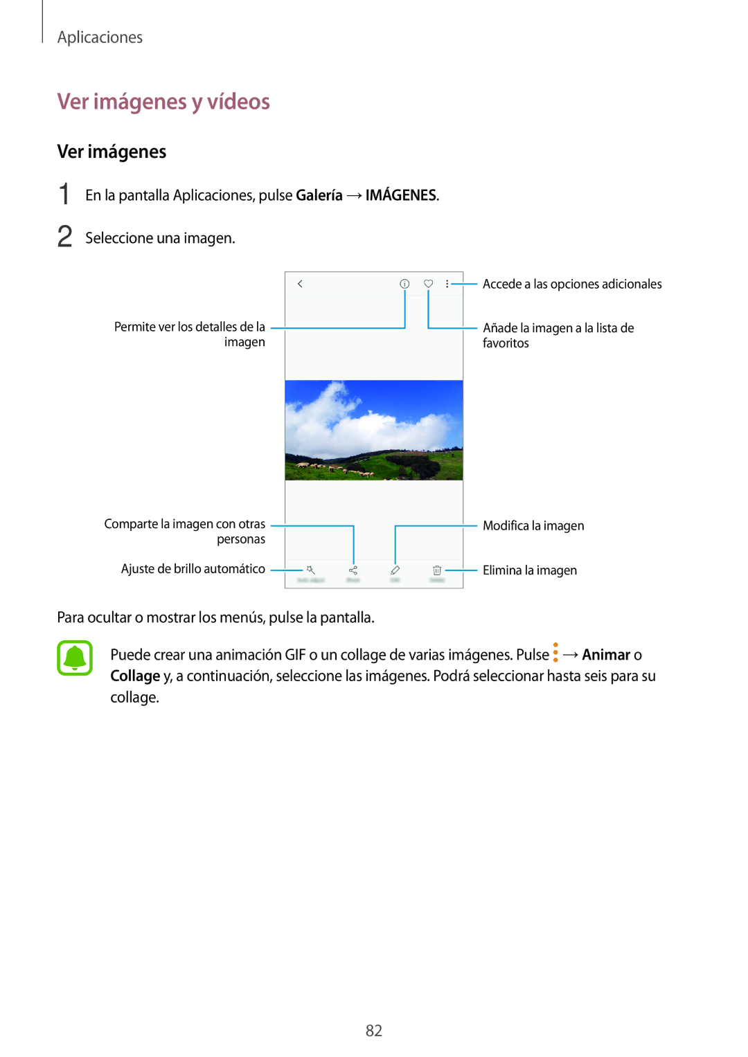 Samsung SM-J730FZDDPHE, SM-J730FZKAATL, SM-J730FZSDPHE, SM-J730FZKDPHE manual Ver imágenes y vídeos 