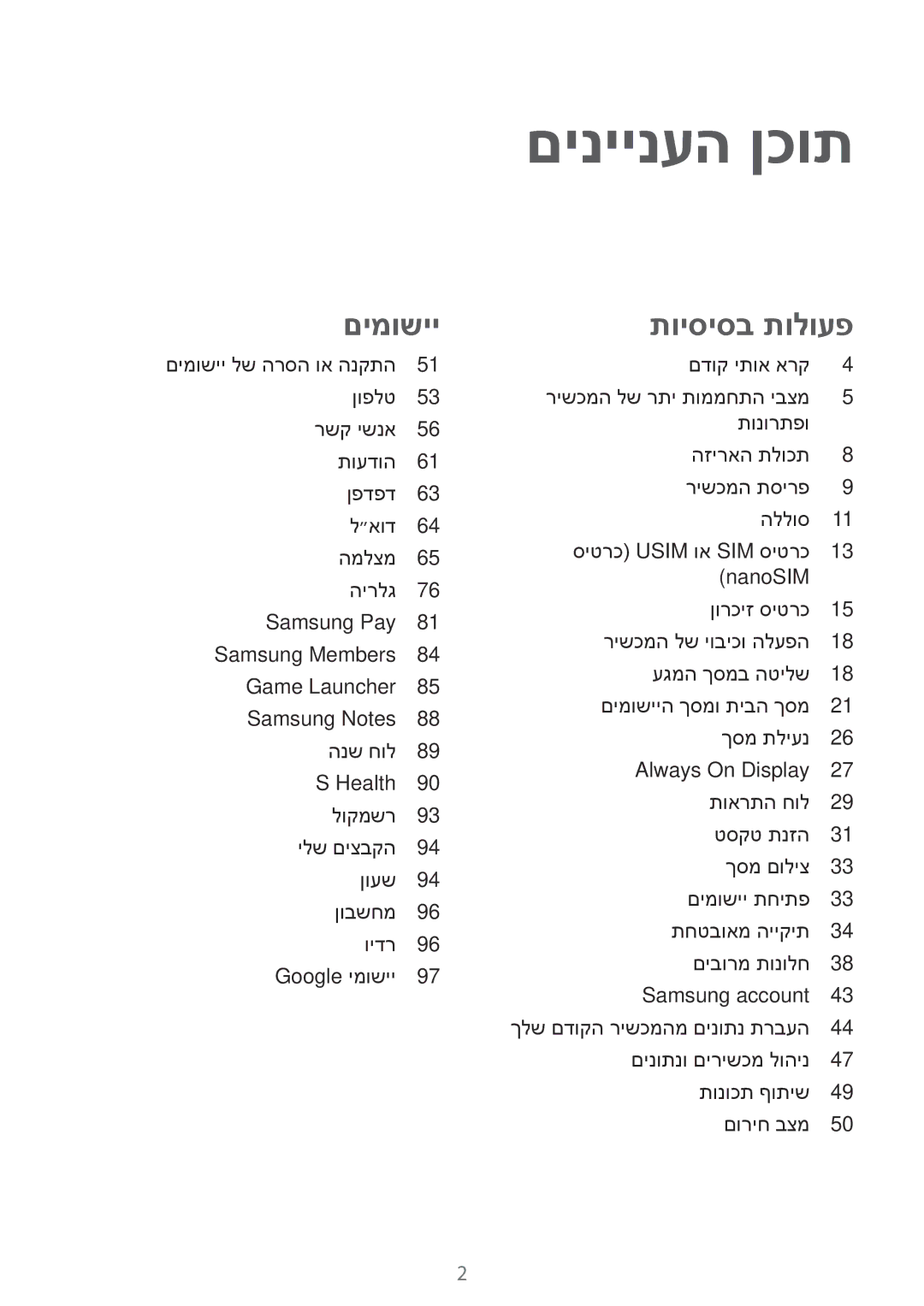 Samsung SM-J530FZDAILO, SM-J730FZKDSEE, SM-J730FZDDSEE, SM-J530FZKAILO, SM-J730FZDAILO, SM-J730FZKAILO manual םיניינעה ןכות 