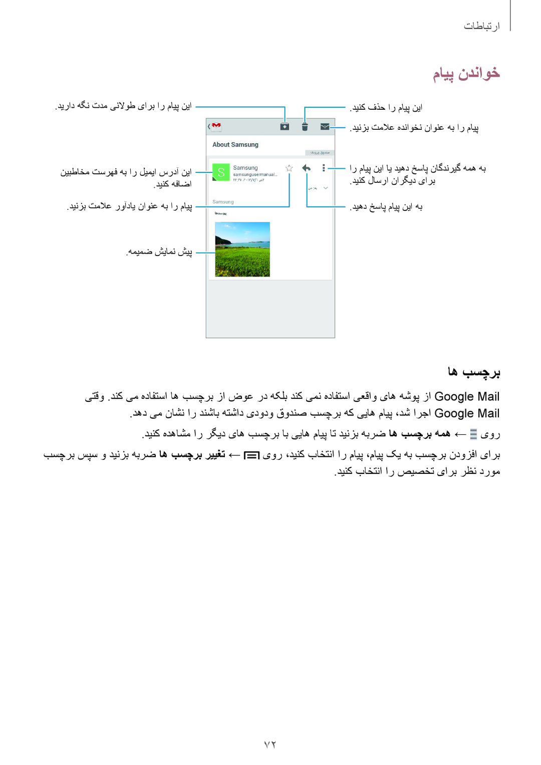 Samsung SM-N7502ZGATHR, SM-N7502ZGAXSG, SM-N7502ZKAACR, SM-N7502ZKAAFR manual اه بسچرب, دینک باختنا ار صیصخت یارب رظن دروم 