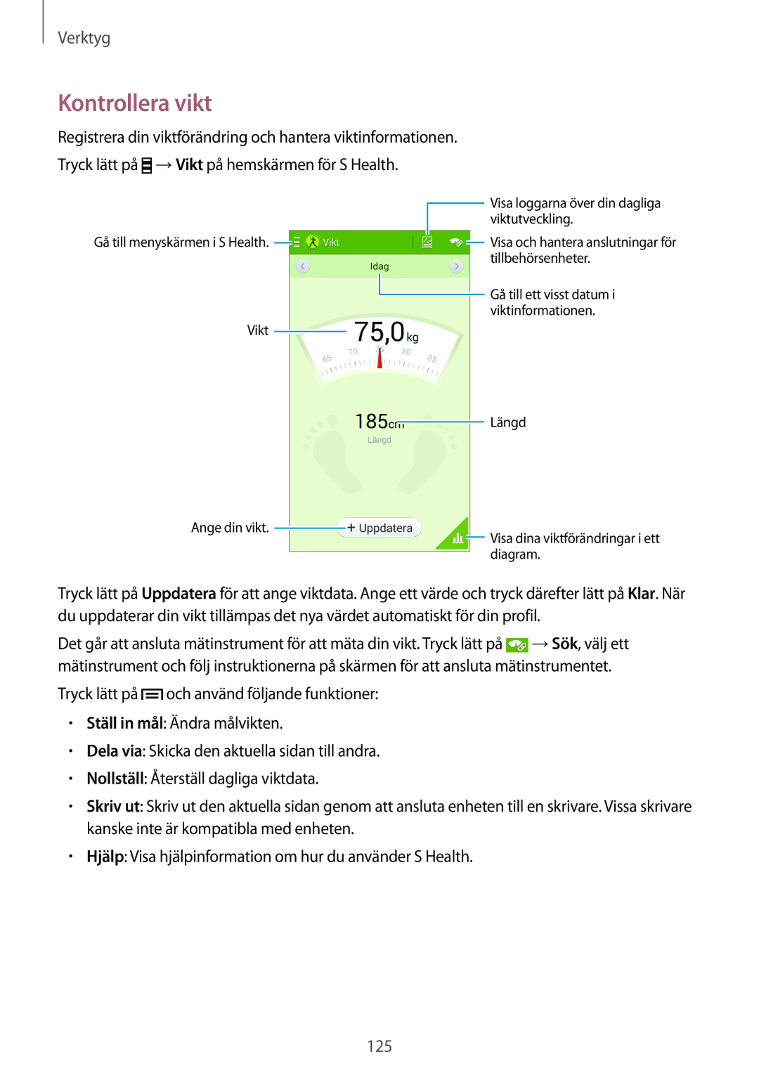 Samsung SM-N7505ZWANEE, SM-N7505ZKANEE, SM-N7505ZGANEE manual Kontrollera vikt 