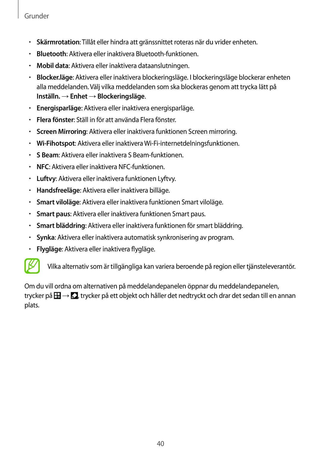 Samsung SM-N7505ZGANEE, SM-N7505ZKANEE, SM-N7505ZWANEE manual Grunder 