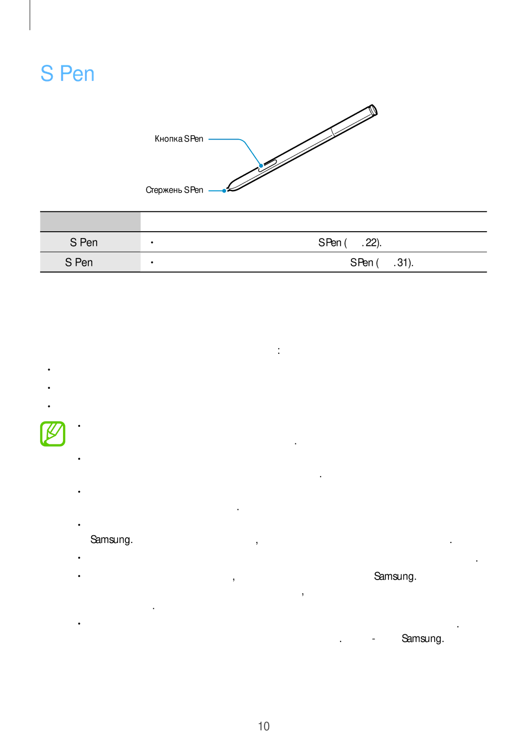 Samsung SM-N7505ZKASEB, SM-N7505ZWASEB, SM-N7505ZKASER, SM-N7505ZWASER, SM-N7505ZGASER manual Pen, Комплект поставки 