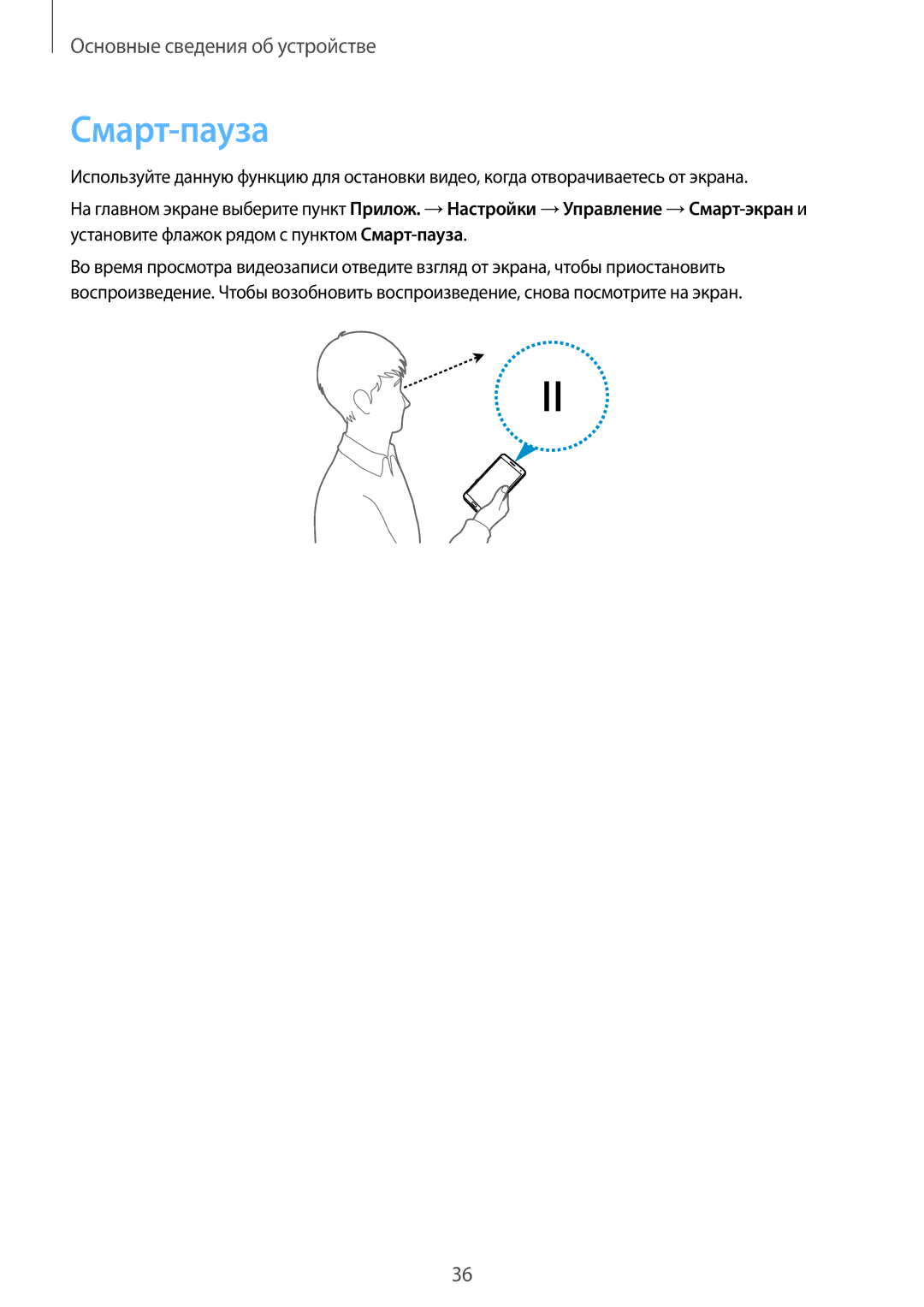 Samsung SM-N7505ZWASEB, SM-N7505ZKASEB, SM-N7505ZKASER, SM-N7505ZWASER, SM-N7505ZGASER manual Смарт-пауза 