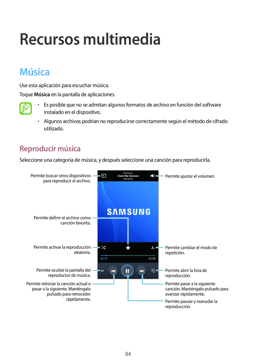 Samsung SM-N7505ZWAITV, SM-N7505ZWATPH, SM-N7505ZWGXEF, SM-N7505ZKAITV, SM-N7505ZKAPHE manual Música, Reproducir música 