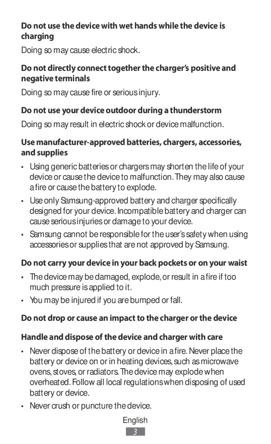 Samsung SM-N9000WDEXXV Doing so may cause fire or serious injury, Do not use your device outdoor during a thunderstorm 