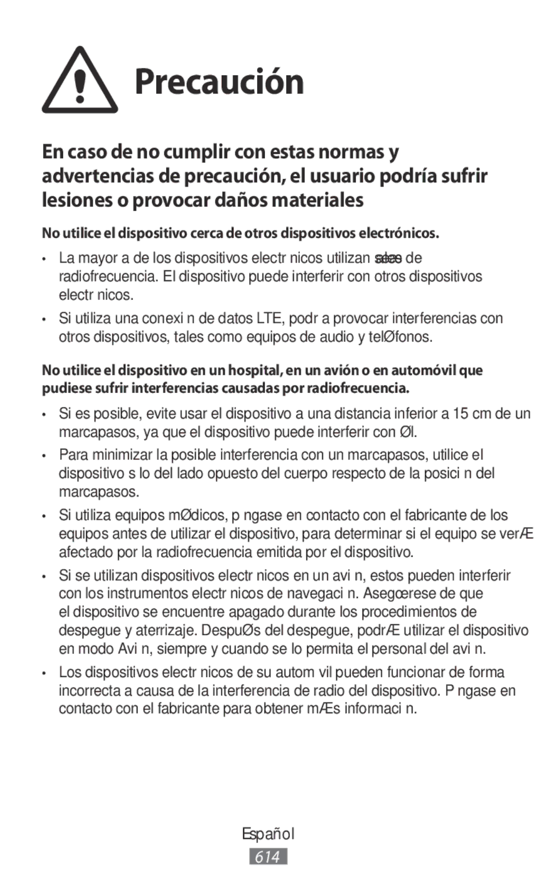 Samsung SM-N9000ZIEXXV, SM-N9000WDEXXV, SM-N9000ZKEXXV, SM-N9000ZWEXXV manual Precaución 