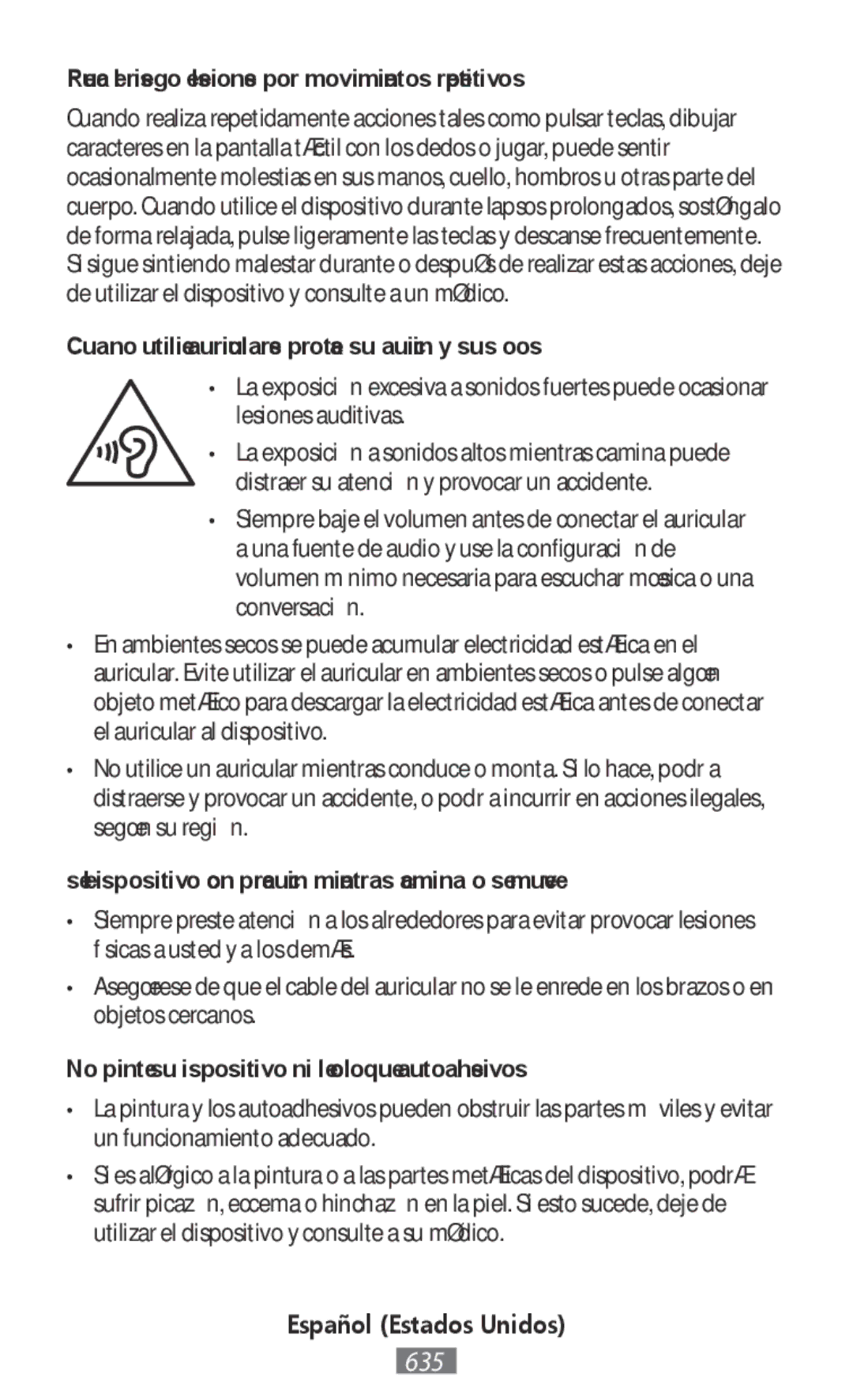 Samsung SM-N9000WDEXXV, SM-N9000ZKEXXV, SM-N9000ZWEXXV manual Reduzca el riesgo de lesiones por movimientos repetitivos 