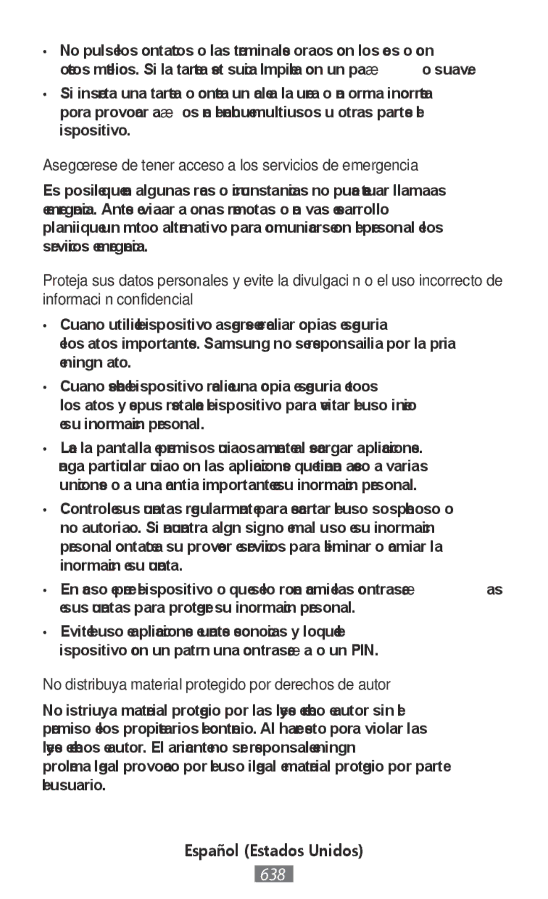 Samsung SM-N9000ZIEXXV, SM-N9000WDEXXV, SM-N9000ZKEXXV manual Asegúrese de tener acceso a los servicios de emergencia 