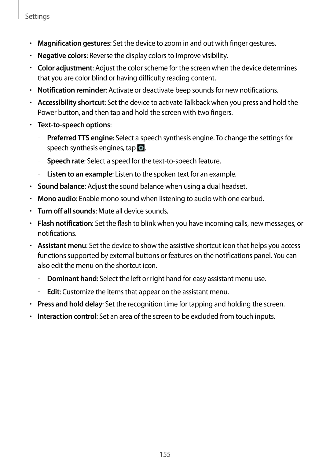 Samsung SM-N9000ZIEXXV, SM-N9000WDEXXV, SM-N9000ZKEXXV, SM-N9000ZWEXXV manual Text-to-speech options 