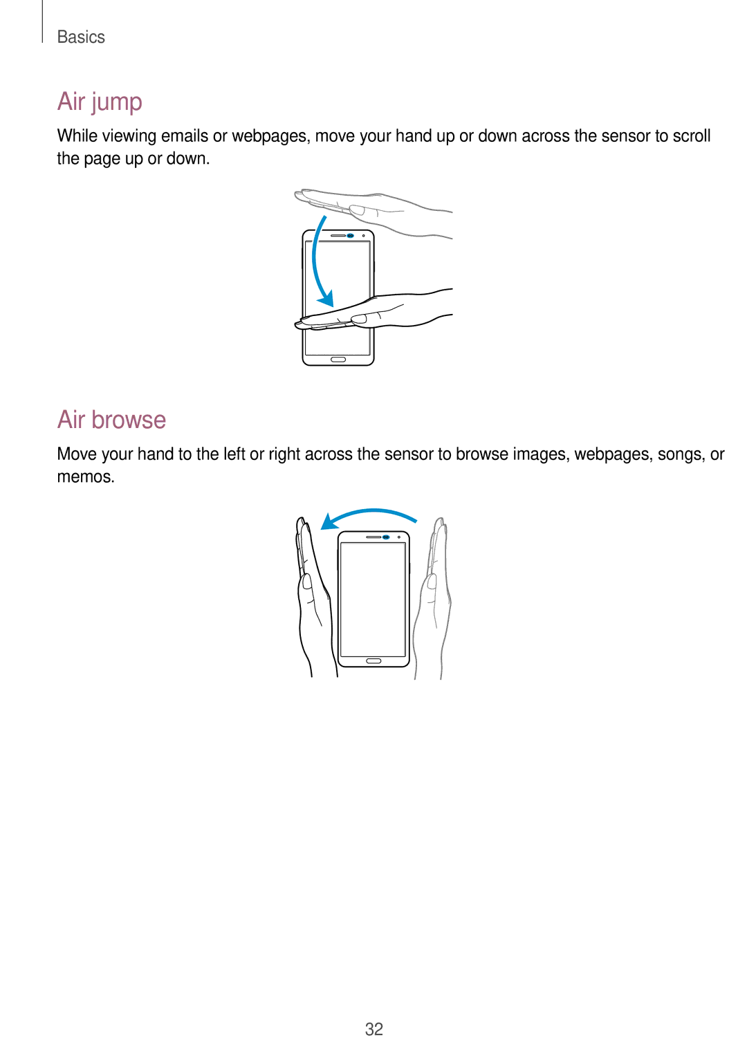 Samsung SM-N9000ZKECEL, SM-N9000ZKEILO, SM-N9000ZKEPTR, SM-N9000ZKEPCL, SM-N9000ZWEILO, SM-N9000ZWEPCL Air jump, Air browse 