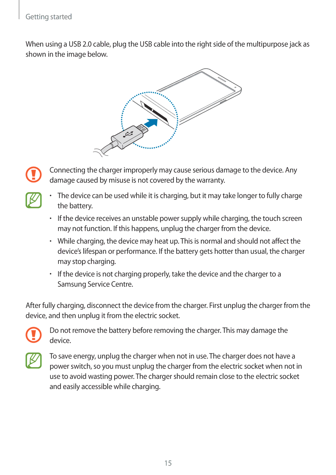 Samsung SM-N9005 user manual Getting started 