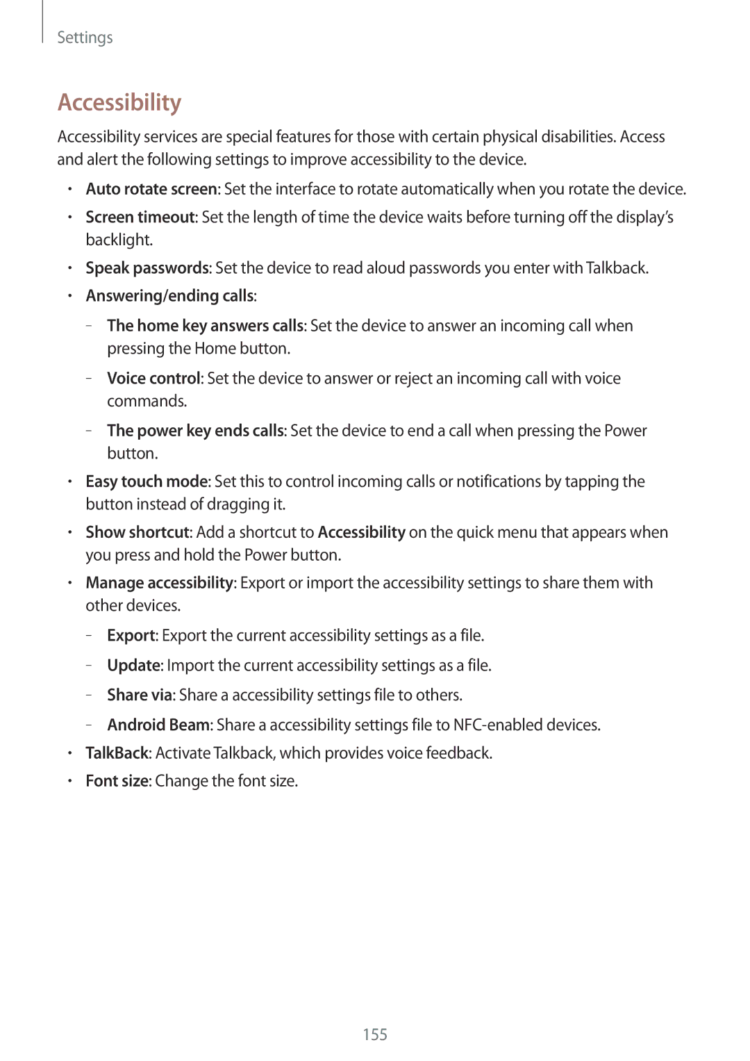 Samsung SM-N9005 user manual Accessibility, Answering/ending calls 