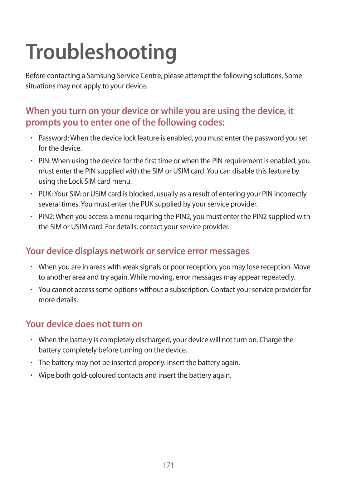 Samsung SM-N9005 user manual Troubleshooting 