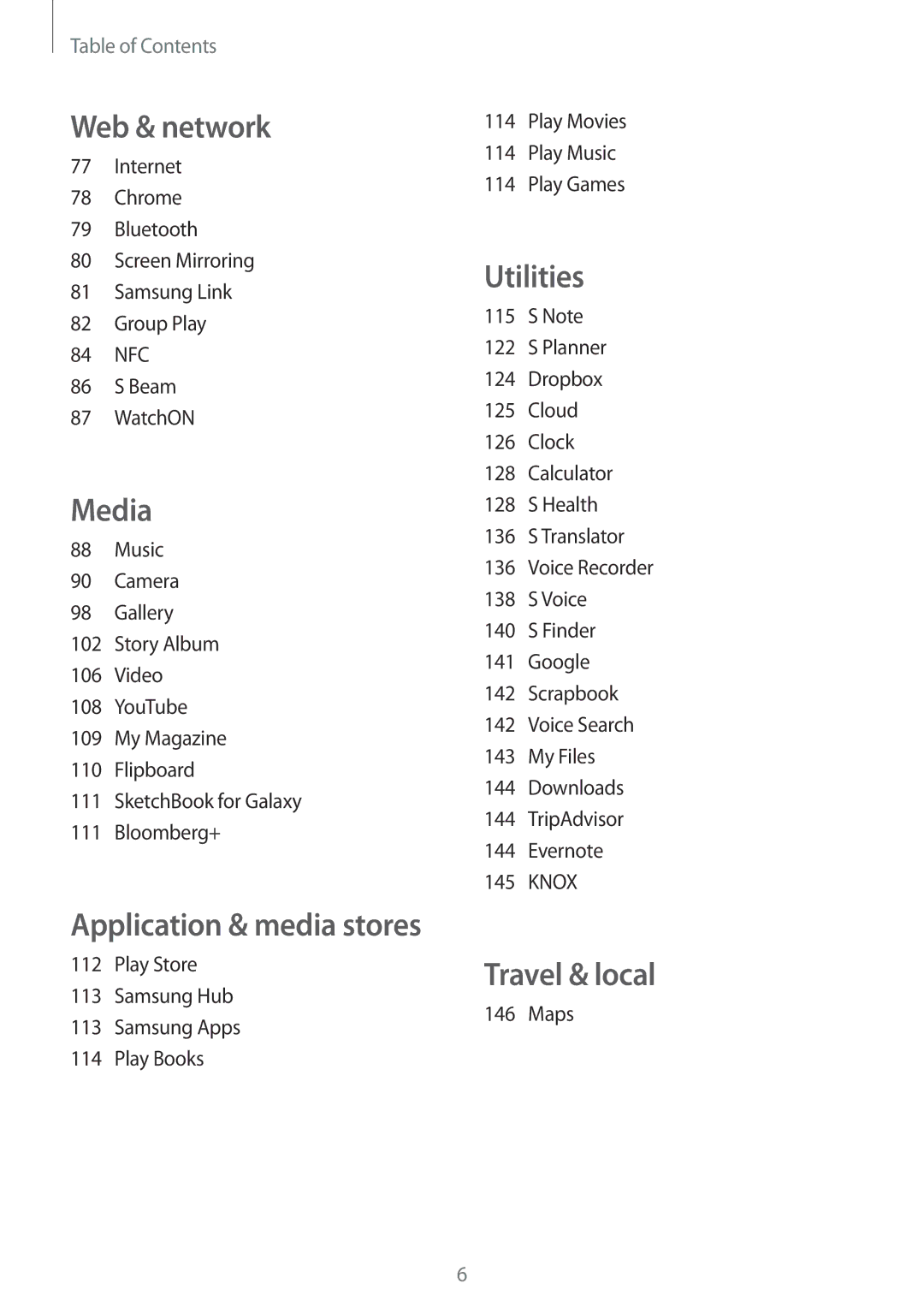 Samsung SM-N9005 user manual Media, Maps 