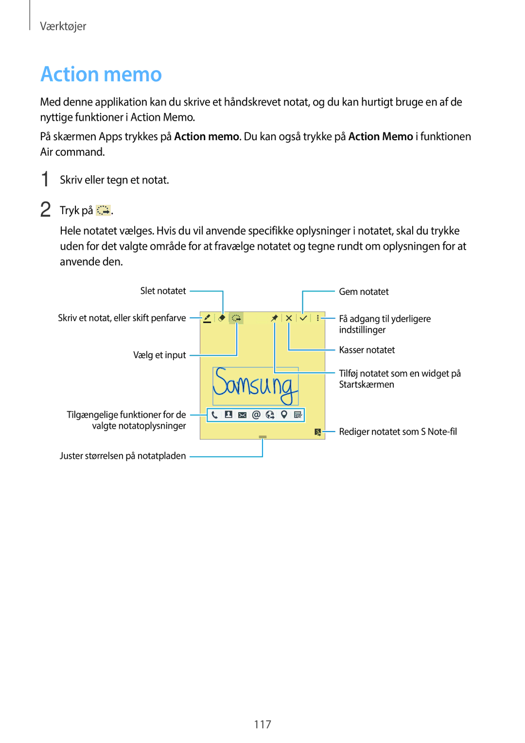 Samsung SM-N9005BDENEE, SM-N9005WDENEE, SM-N9005ZKENEE, SM-N9005ZIENEE, SM-N9005ZWENEE, SM-N9005ZRENEE manual Action memo 