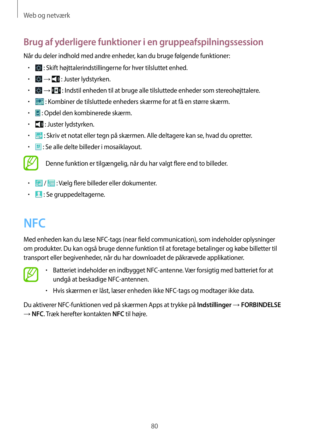 Samsung SM-N9005ZIENEE, SM-N9005WDENEE, SM-N9005ZKENEE, SM-N9005BDENEE, SM-N9005ZWENEE, SM-N9005ZRENEE manual Nfc 