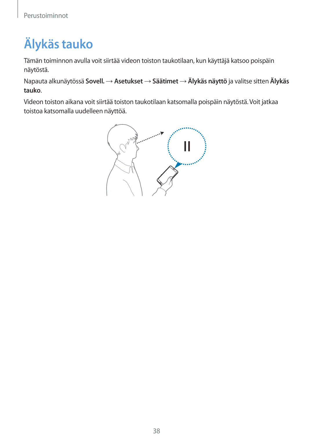 Samsung SM-N9005ZIENEE, SM-N9005WDENEE, SM-N9005ZKENEE, SM-N9005BDENEE, SM-N9005ZWENEE, SM-N9005ZRENEE manual Älykäs tauko 