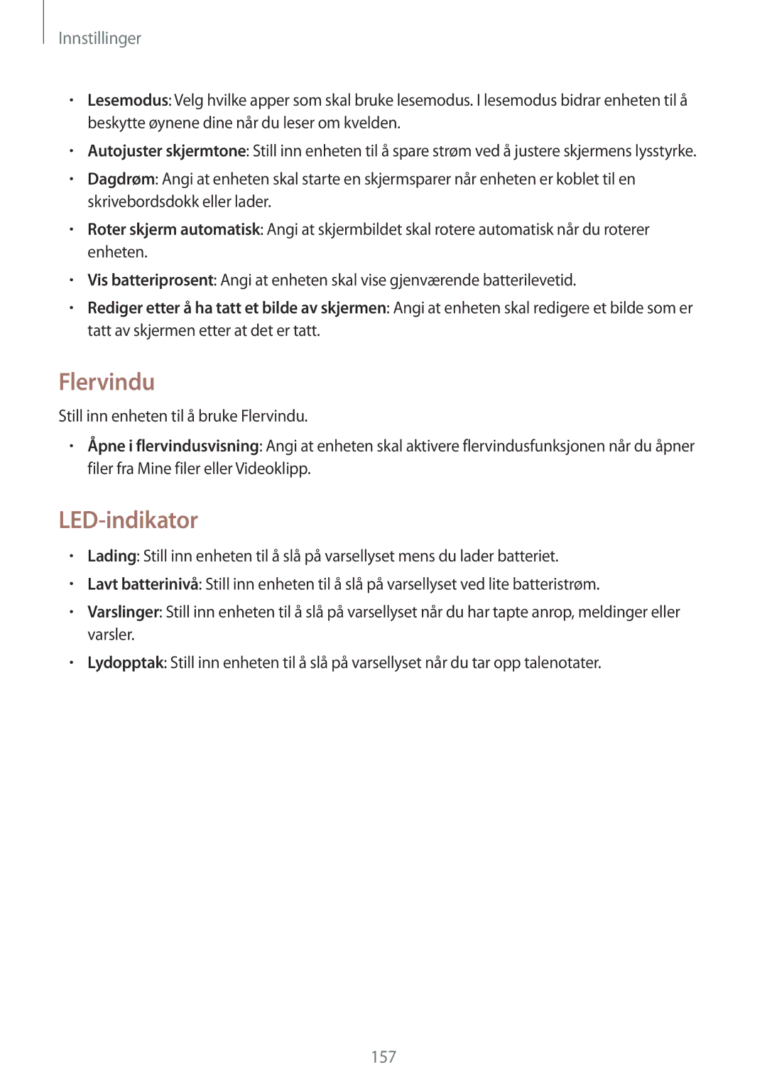 Samsung SM-N9005ZKENEE, SM-N9005WDENEE, SM-N9005ZIENEE, SM-N9005BDENEE, SM-N9005ZWENEE manual Flervindu, LED-indikator 