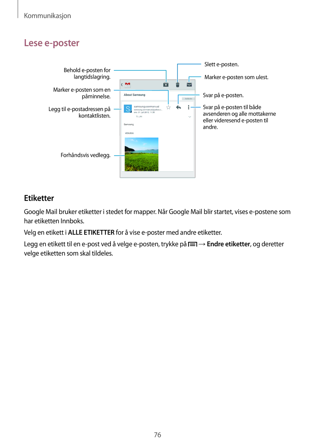 Samsung SM-N9005ZWENEE, SM-N9005WDENEE, SM-N9005ZKENEE, SM-N9005ZIENEE, SM-N9005BDENEE, SM-N9005ZRENEE manual Etiketter 