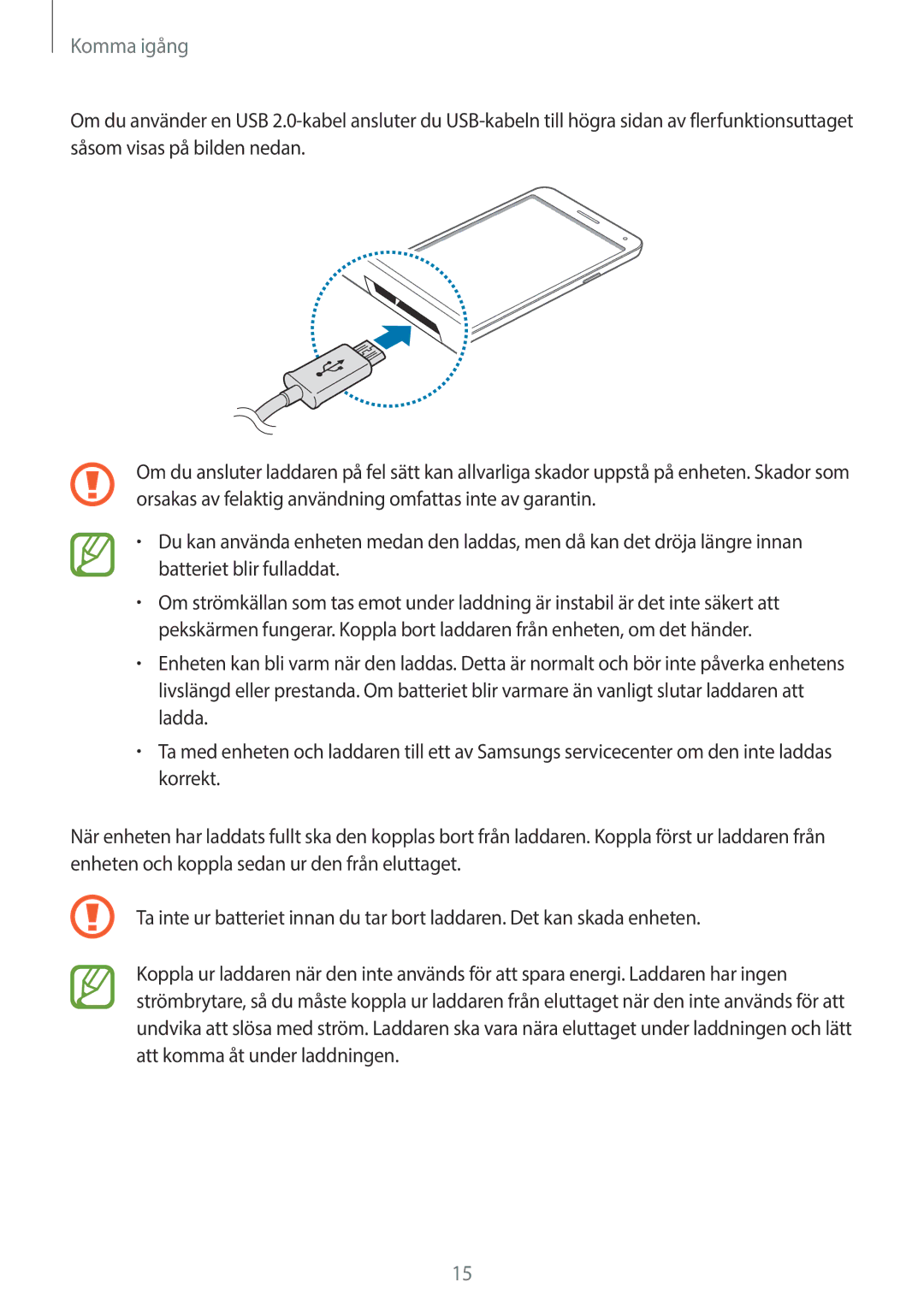 Samsung SM-N9005BDENEE, SM-N9005WDENEE, SM-N9005ZKENEE, SM-N9005ZIENEE, SM-N9005ZWENEE, SM-N9005ZRENEE manual Komma igång 