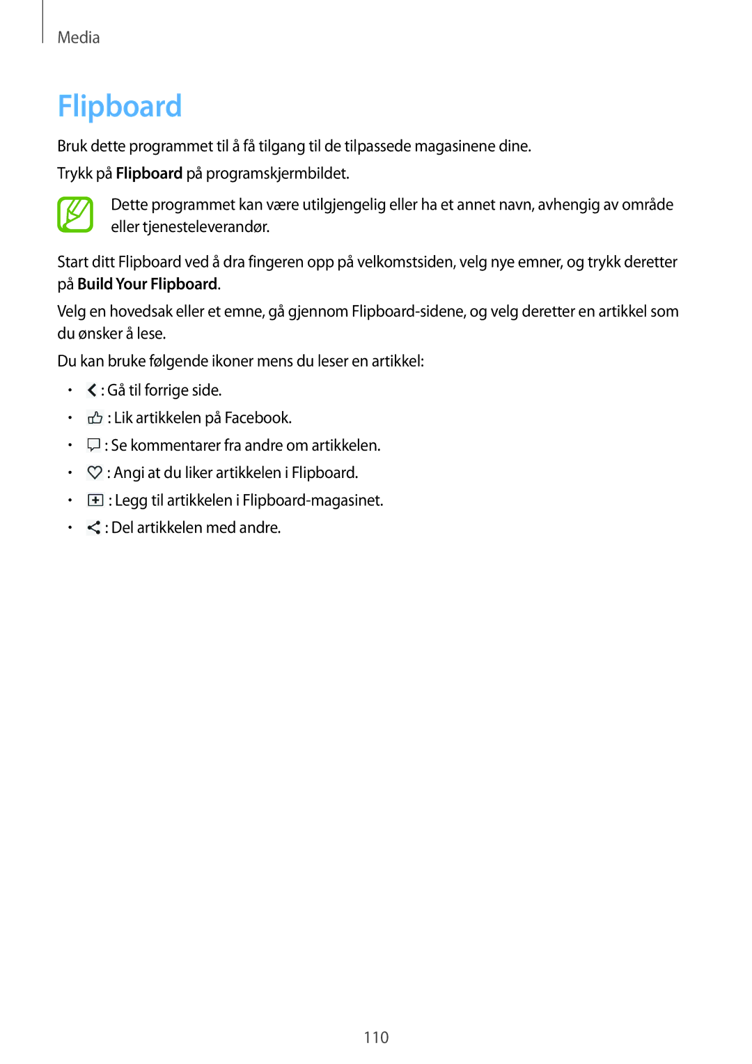 Samsung SM-N9005ZIENEE, SM-N9005WDENEE, SM-N9005ZKENEE, SM-N9005BDENEE, SM-N9005ZWENEE, SM-N9005ZRENEE manual Flipboard 