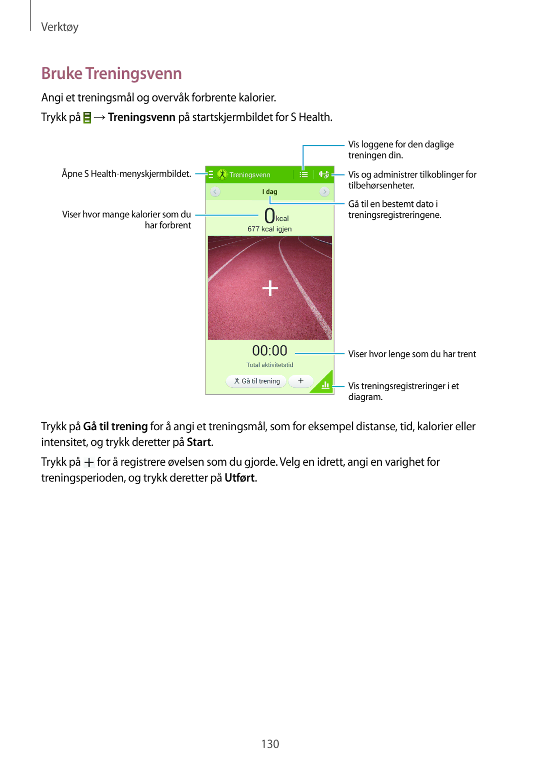 Samsung SM-N9005ZWENEE, SM-N9005WDENEE, SM-N9005ZKENEE, SM-N9005ZIENEE, SM-N9005BDENEE, SM-N9005ZRENEE manual Bruke Treningsvenn 