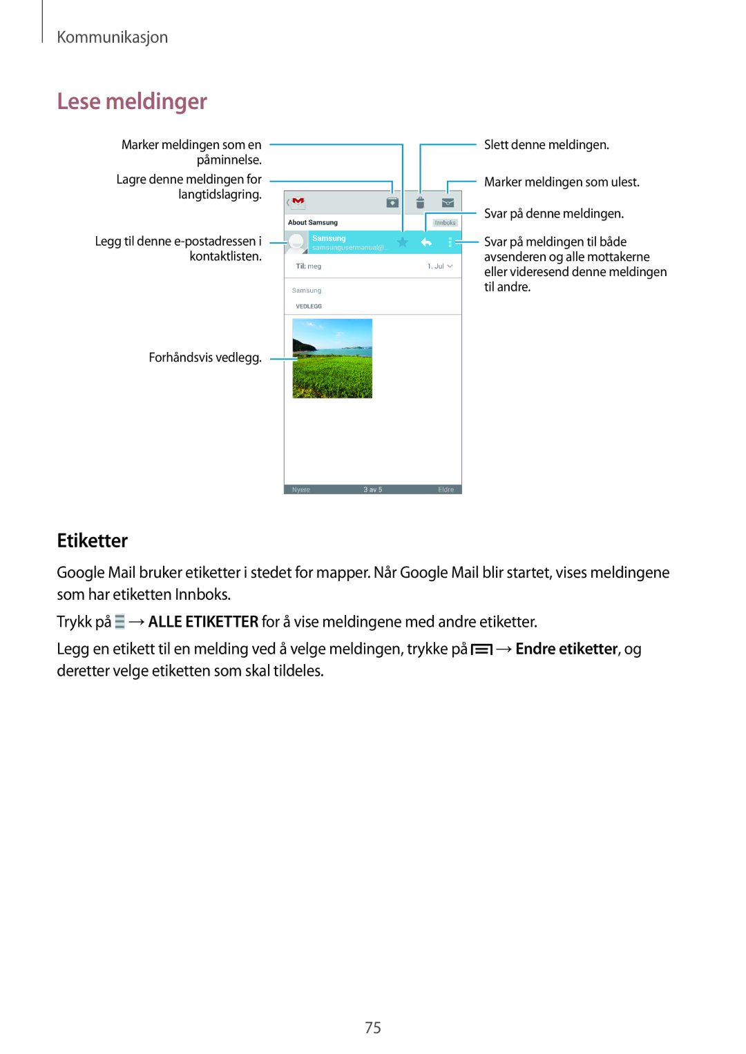 Samsung SM-N9005BDENEE, SM-N9005WDENEE, SM-N9005ZKENEE, SM-N9005ZIENEE, SM-N9005ZWENEE, SM-N9005ZRENEE manual Etiketter 