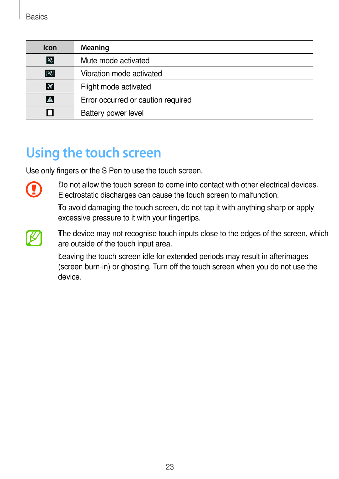 Samsung SM-N9005ZKEAFR, SM-N9005ZKEEGY, SM-N9005ZIEEGY, SM-N9005ZIEKSA, SM-N9005ZREAFR, SM-N9005WDEKSA Using the touch screen 