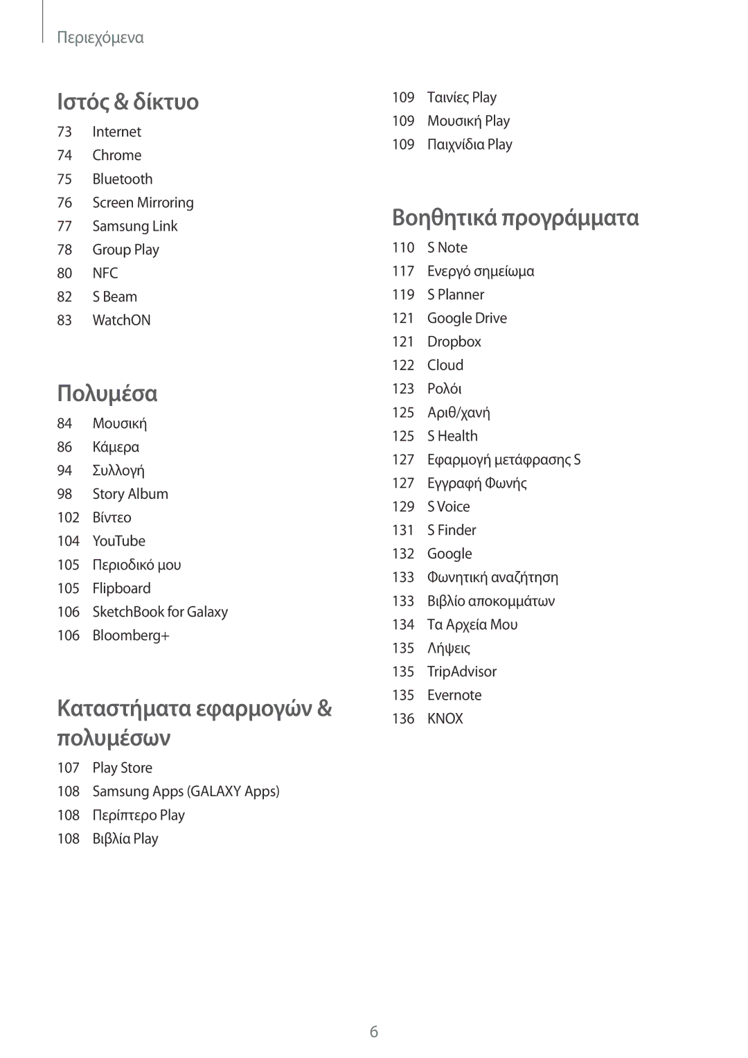 Samsung SM-N9005ZWECOS, SM-N9005ZKEEUR, SM-N9005ZWEEUR, SM-N9005ZKECOS, SM-N9005ZIEEUR manual Ιστός & δίκτυο 