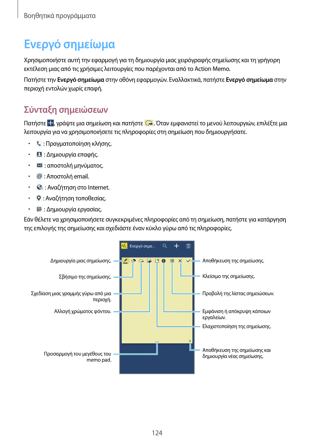 Samsung SM-N9005ZIEEUR, SM-N9005ZKEEUR, SM-N9005ZWECOS, SM-N9005ZWEEUR, SM-N9005ZKECOS Ενεργό σημείωμα, Σύνταξη σημειώσεων 