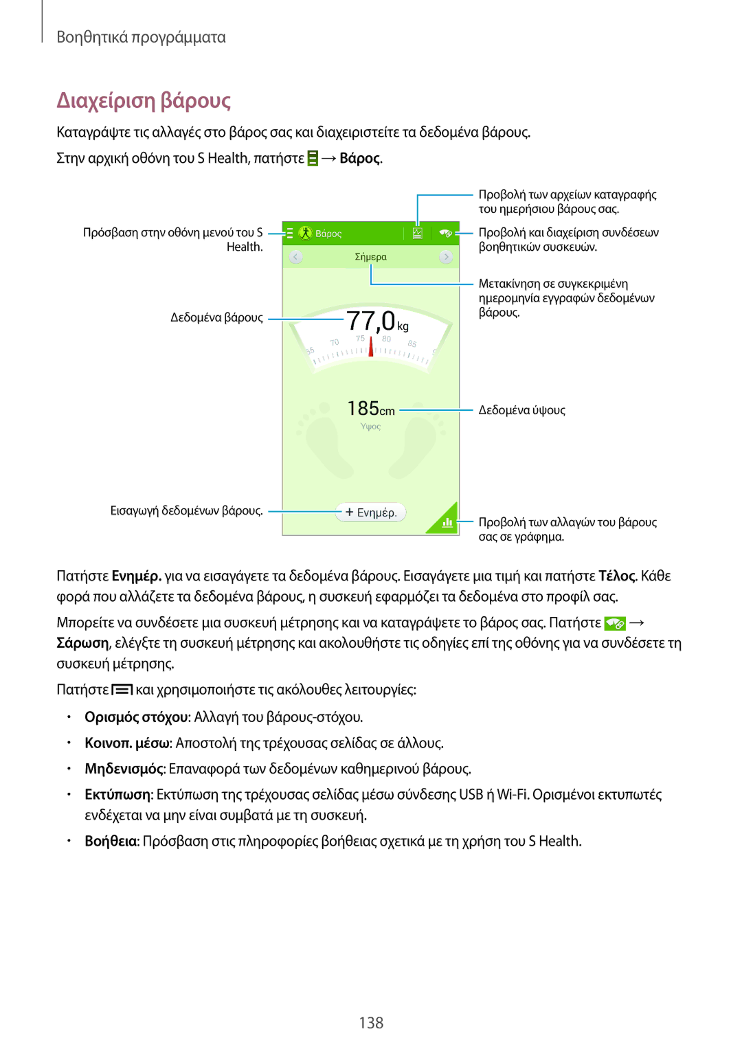 Samsung SM-N9005ZKECOS, SM-N9005ZKEEUR, SM-N9005ZWECOS, SM-N9005ZWEEUR, SM-N9005ZIEEUR Διαχείριση βάρους, Δεδομένα βάρους 