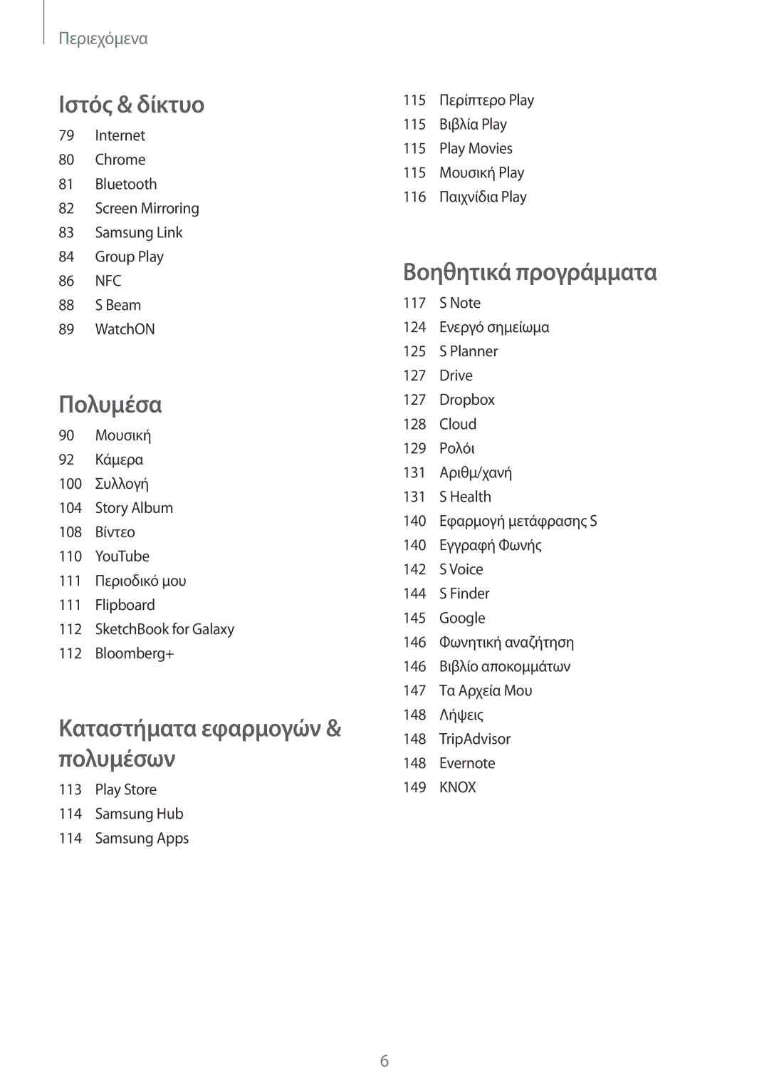 Samsung SM-N9005ZWECOS, SM-N9005ZKEEUR, SM-N9005ZWEEUR, SM-N9005ZKECOS, SM-N9005ZIEEUR manual Ιστός & δίκτυο 