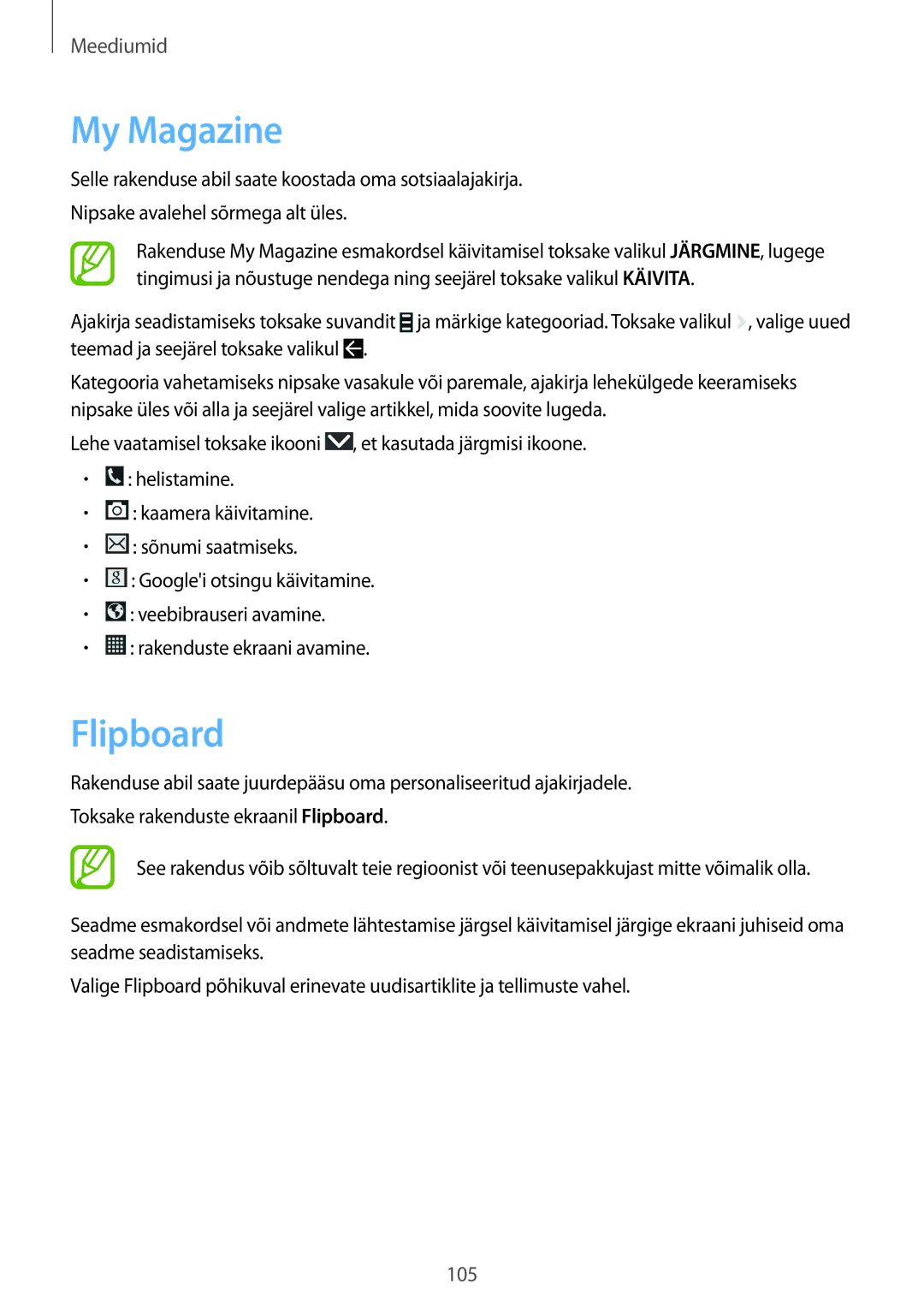 Samsung SM-N9005ZKESEB, SM-N9005ZWESEB, SM-N9005WDESEB manual My Magazine, Flipboard 