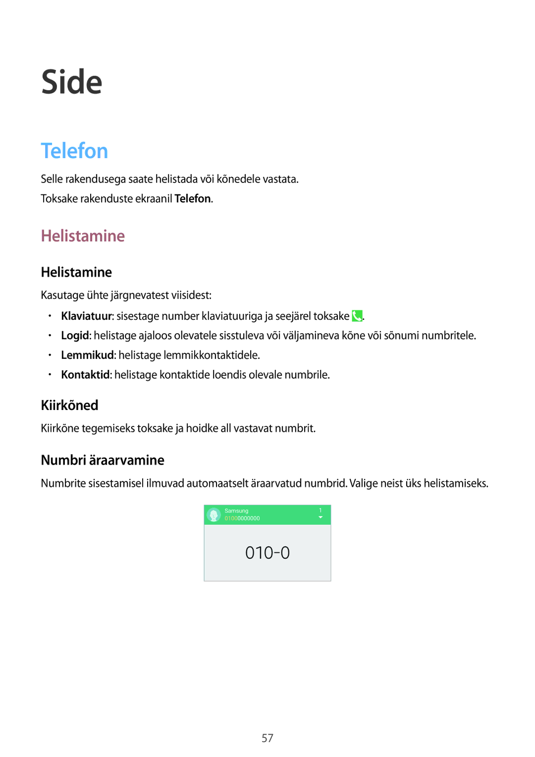 Samsung SM-N9005ZKESEB, SM-N9005ZWESEB, SM-N9005WDESEB manual Telefon, Helistamine, Kiirkõned, Numbri äraarvamine 