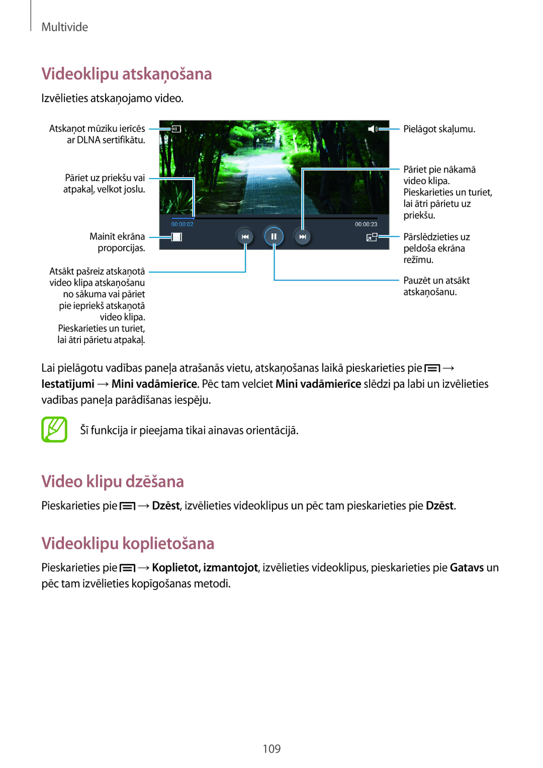 Samsung SM-N9005ZWESEB, SM-N9005ZKESEB, SM-N9005WDESEB manual Video klipu dzēšana, Videoklipu koplietošana 