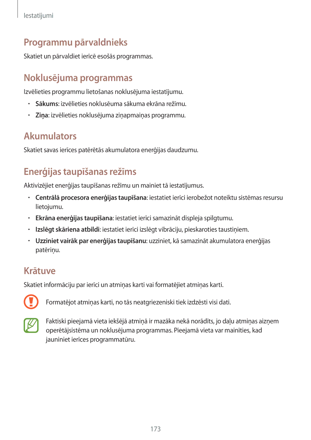 Samsung SM-N9005WDESEB Programmu pārvaldnieks, Noklusējuma programmas, Akumulators, Enerģijas taupīšanas režīms, Krātuve 