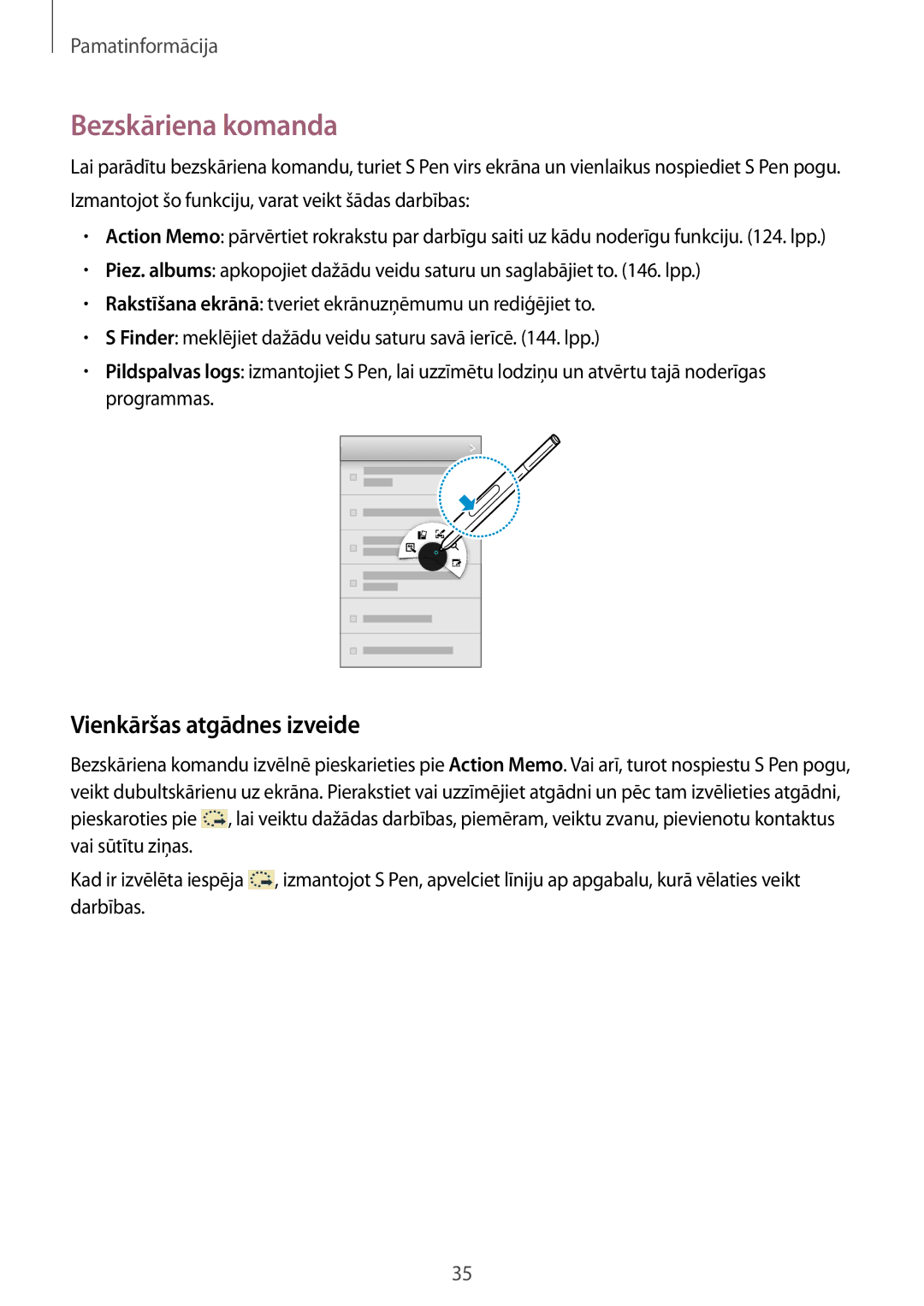 Samsung SM-N9005WDESEB, SM-N9005ZKESEB, SM-N9005ZWESEB manual Bezskāriena komanda, Vienkāršas atgādnes izveide 