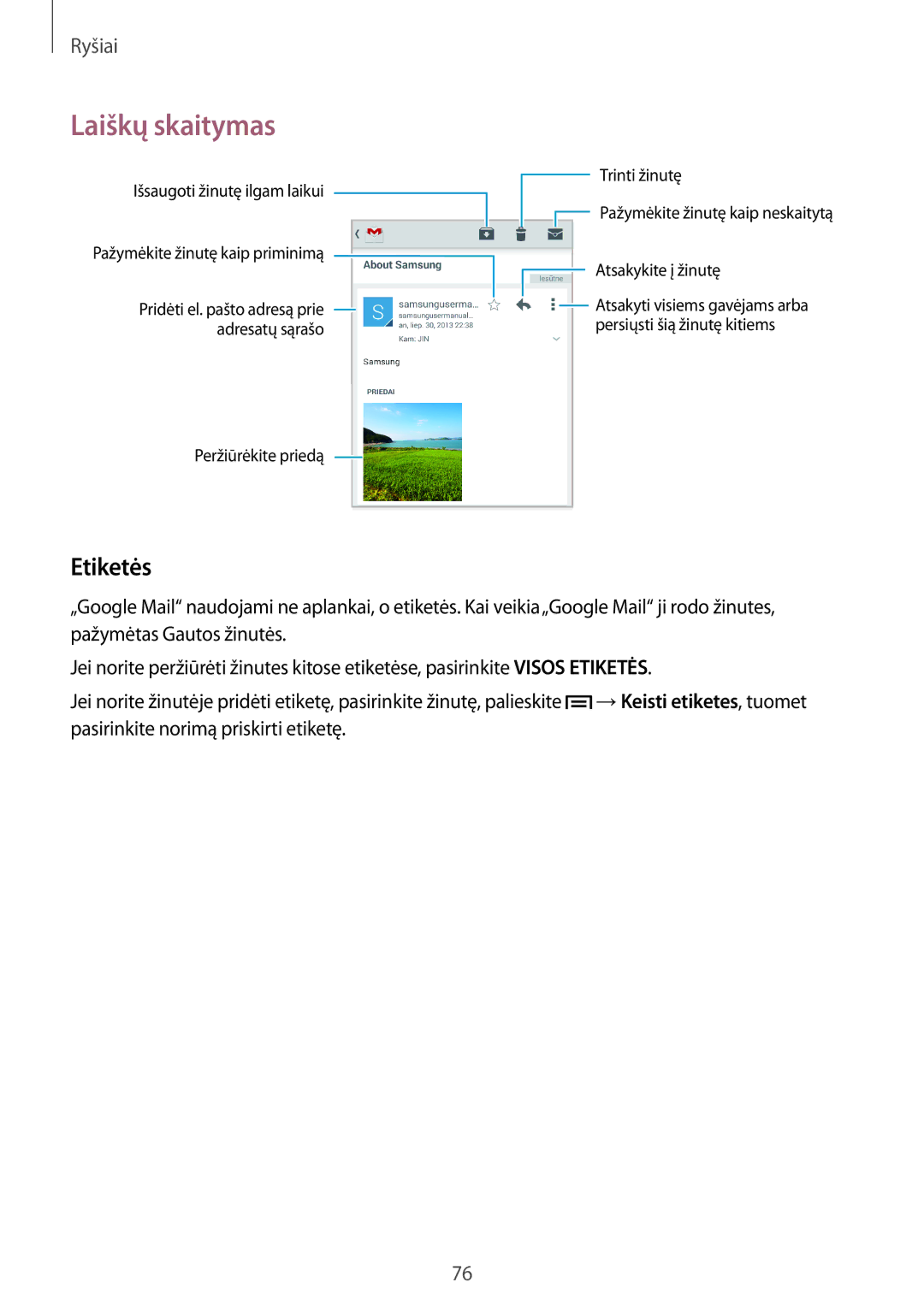 Samsung SM-N9005ZWESEB, SM-N9005ZKESEB, SM-N9005WDESEB manual Etiketės 