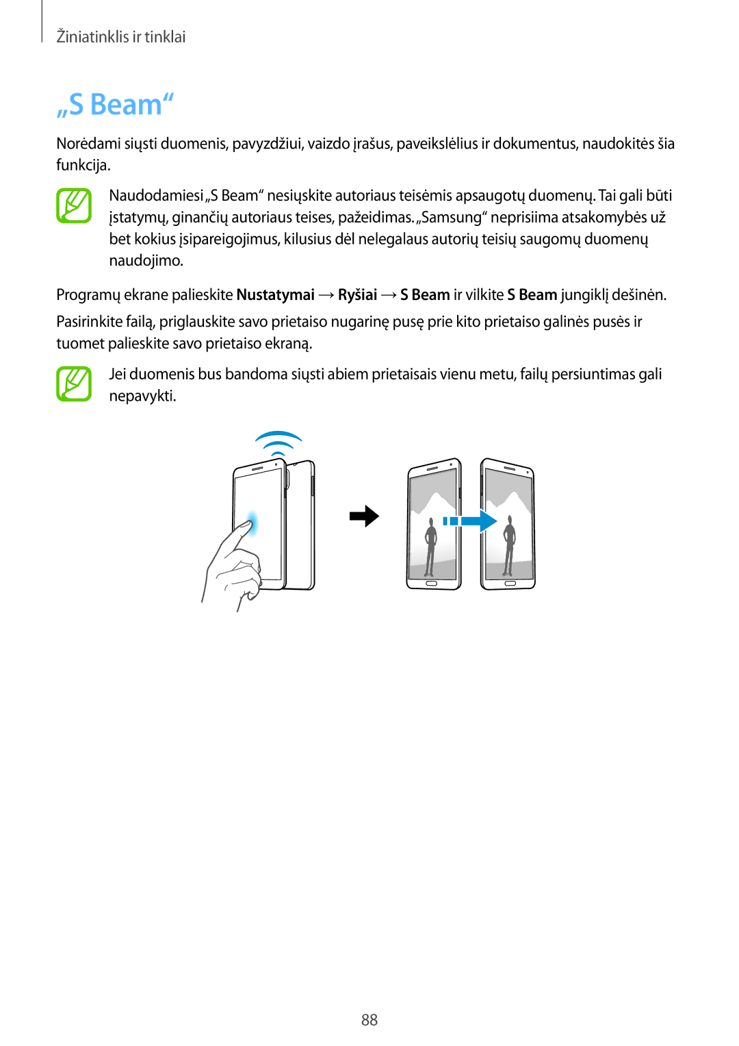 Samsung SM-N9005ZWESEB, SM-N9005ZKESEB, SM-N9005WDESEB manual „S Beam 