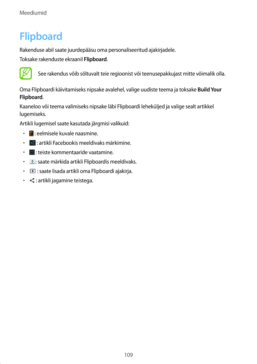 Samsung SM-N9005ZWESEB, SM-N9005ZKESEB, SM-N9005WDESEB manual Flipboard 