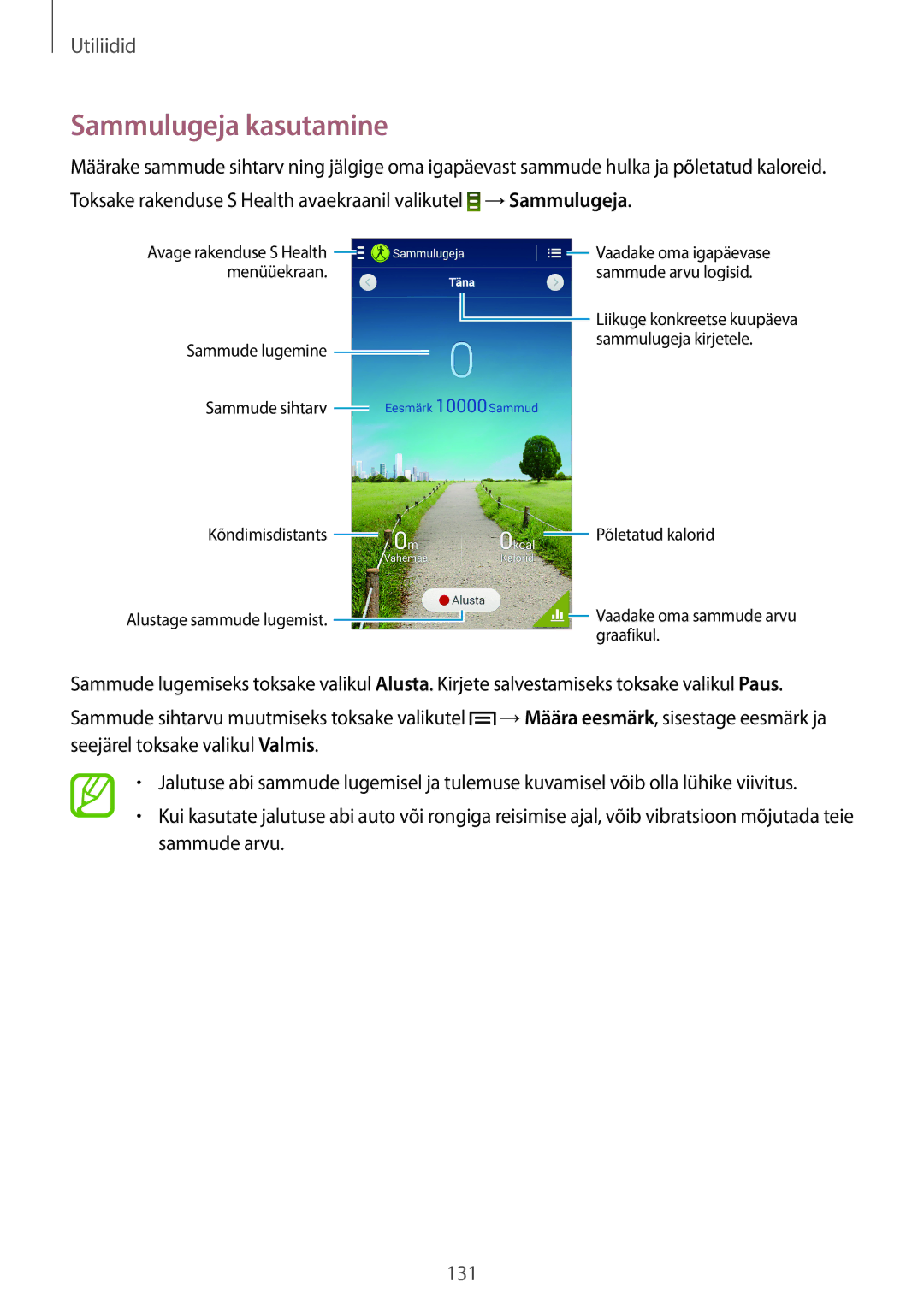 Samsung SM-N9005WDESEB, SM-N9005ZKESEB, SM-N9005ZWESEB manual Sammulugeja kasutamine 