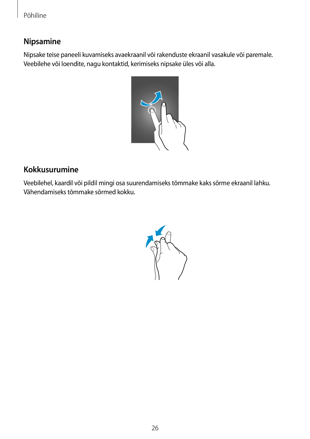 Samsung SM-N9005WDESEB, SM-N9005ZKESEB, SM-N9005ZWESEB manual Nipsamine, Kokkusurumine 