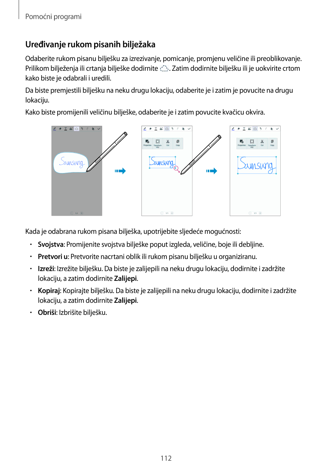 Samsung SM-N9005ZKEVIP, SM-N9005ZKETWO, SM-N9005ZWESEE, SM-N9005ZKECRO, SM-N9005ZWEVIP Uređivanje rukom pisanih bilježaka 