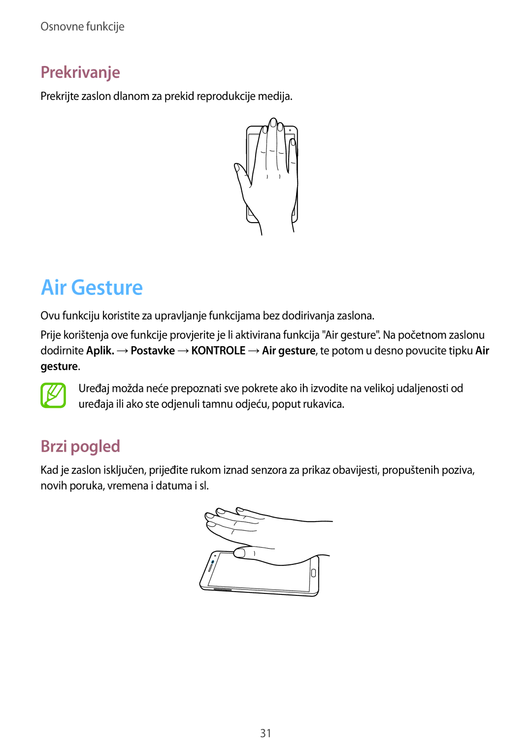 Samsung SM-N9005ZKECRO, SM-N9005ZKEVIP, SM-N9005ZKETWO, SM-N9005ZWESEE, SM-N9005ZWEVIP Air Gesture, Prekrivanje, Brzi pogled 