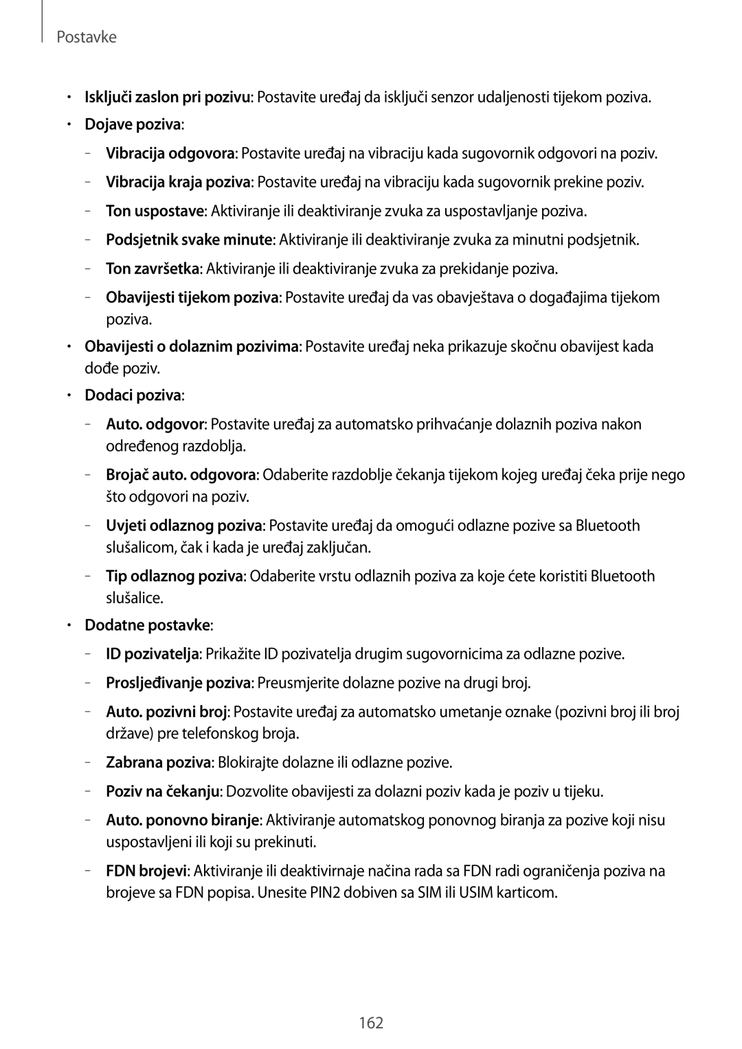 Samsung SM-N9005ZKETWO, SM-N9005ZKEVIP, SM-N9005ZWESEE, SM-N9005ZKECRO manual Dojave poziva, Dodaci poziva, Dodatne postavke 