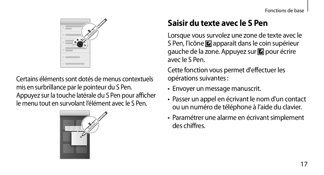 Samsung SM-N9005ZWEFTM, SM-N9005ZKEXEF, SM-N9005WDEXEF manual Saisir du texte avec le S Pen, Envoyer un message manuscrit 