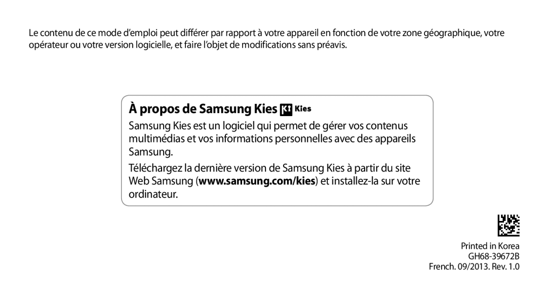 Samsung SM-N9005ZKEBOG, SM-N9005ZKEXEF, SM-N9005WDEXEF, SM-N9005ZWESFR, SM-N9005ZWEFTM, SM-N9005ZKEFTM Propos de Samsung Kies 