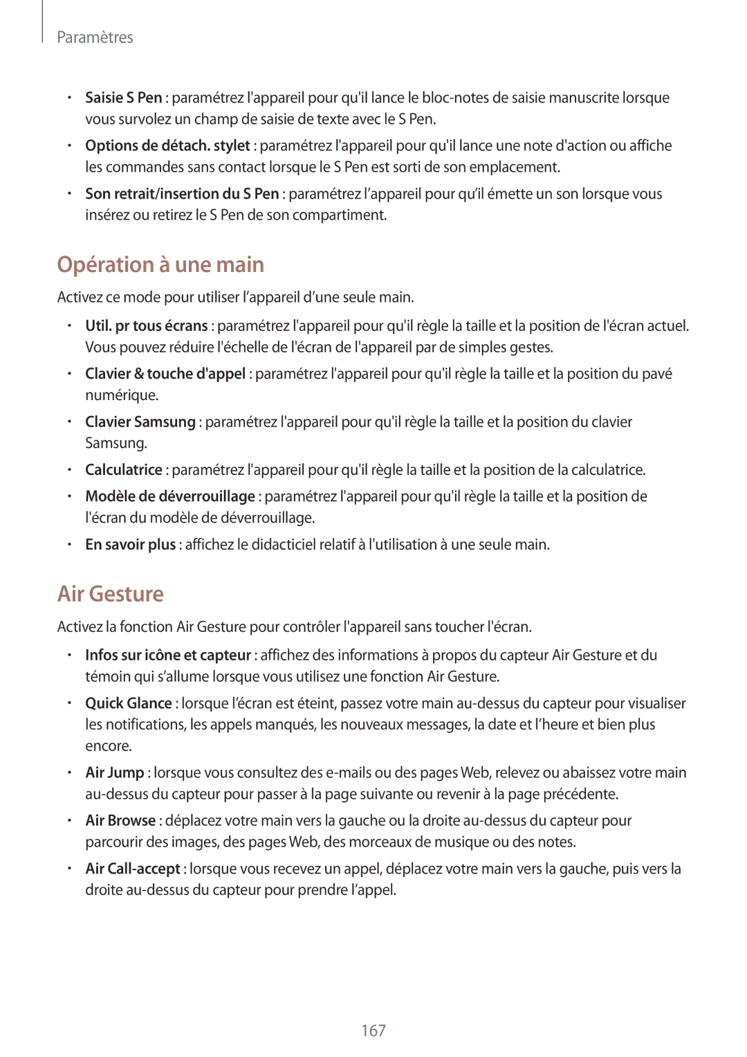 Samsung SM-N9005ZIEFTM, SM-N9005ZKEXEF, SM-N9005WDEXEF, SM-N9005ZWESFR, SM-N9005ZWEFTM manual Opération à une main, Air Gesture 
