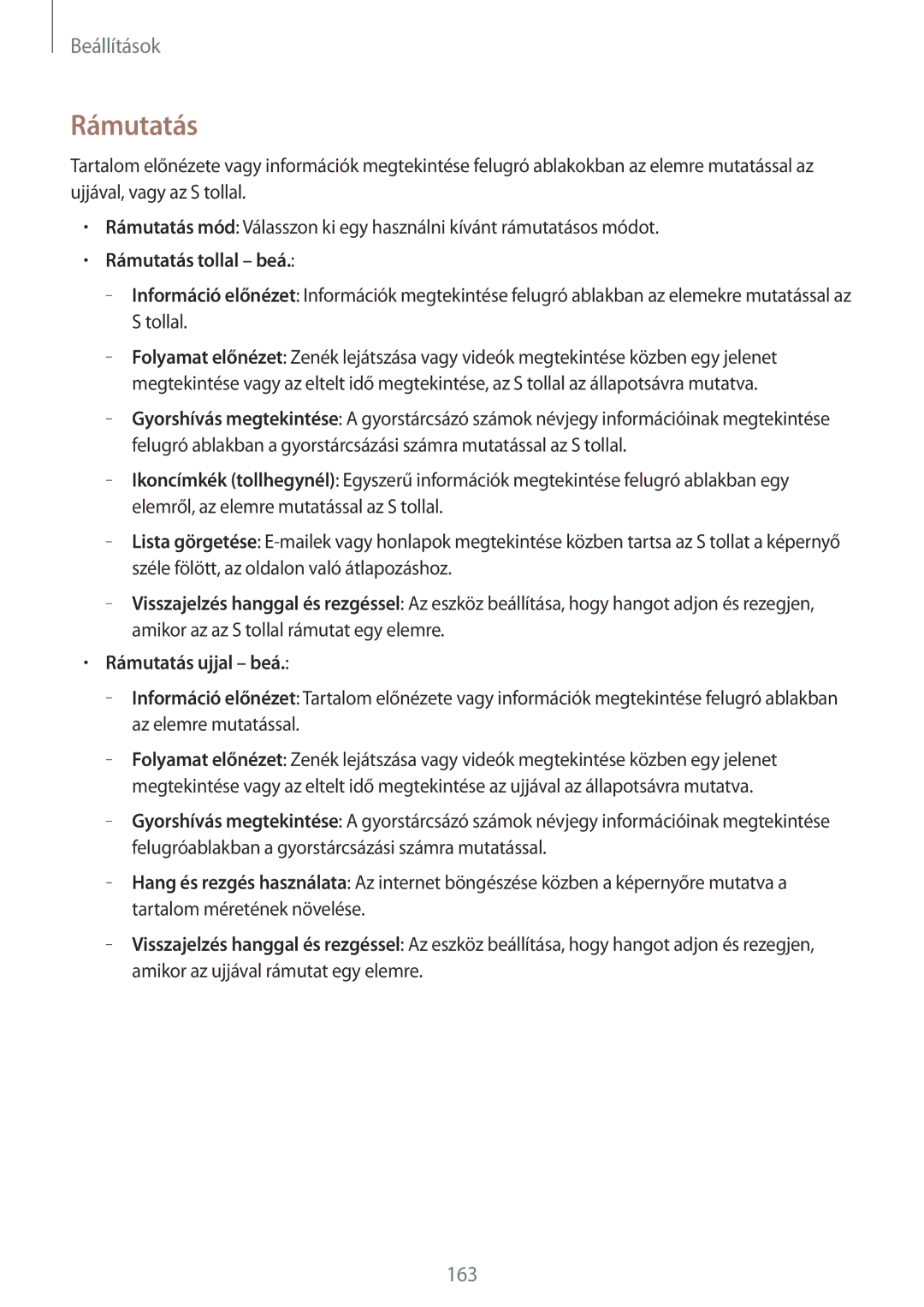 Samsung SM-N9005ZWEATO, SM-N9005ZKEXEO, SM-N9005ZWEDBT, SM-N9005ZWEXEO, SM-N9005ZKEPRT manual Rámutatás tollal beá 