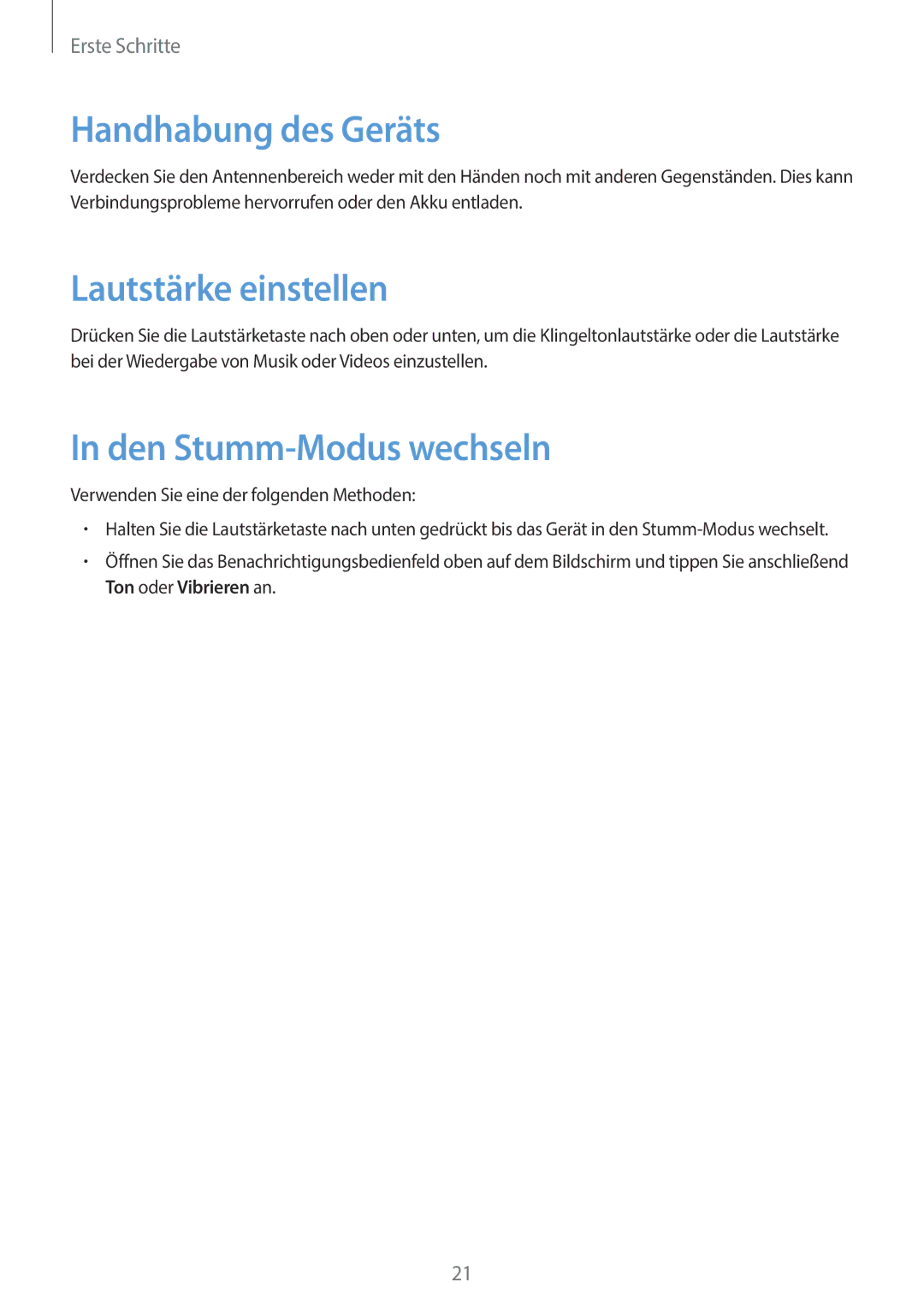 Samsung SM-N9005ZWEMEO, SM-N9005ZKEXEO manual Handhabung des Geräts, Lautstärke einstellen, Den Stumm-Modus wechseln 